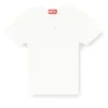 t-ele-long-od Schmal geschnittenes, geripptes T-Shirt mit metallischem Oval D