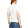 t-ele-long-od Schmal geschnittenes, geripptes T-Shirt mit metallischem Oval D