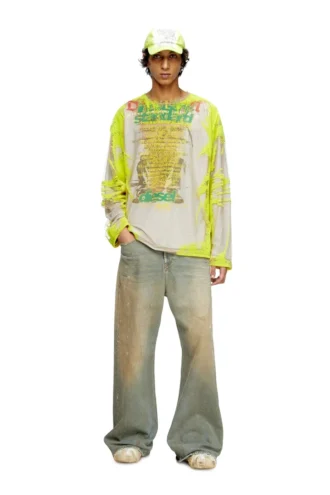 t-hassan-ls-a Langärmliges Nylon-T-Shirt mit Songtext-Print