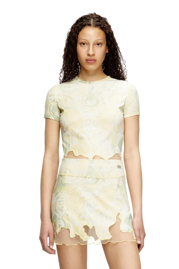 t-inlay Nylon-T-Shirt mit Heraldic-Print