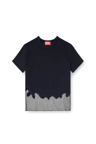 t-inlay-r1 Nylon-T-Shirt mit Tüll-Einsatz