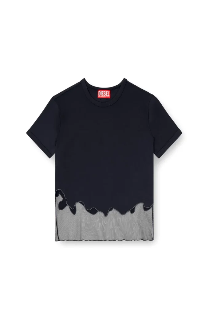 t-inlay-r1 Nylon-T-Shirt mit Tüll-Einsatz t-inlay-r1 Nylon-T-Shirt mit Tüll-Einsatz
