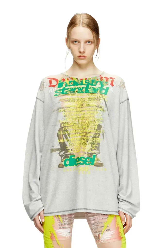t-jerry-b Langarm-T-Shirt mit Songtext-Print