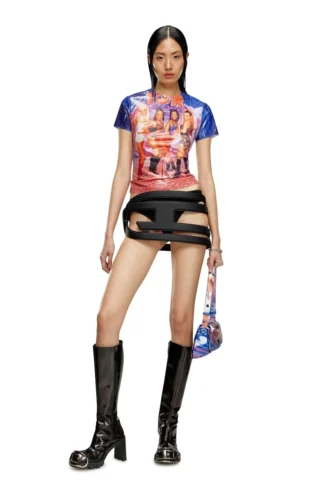 t-jodie T-Shirt mit geknittertem Diesel-Filmdruck