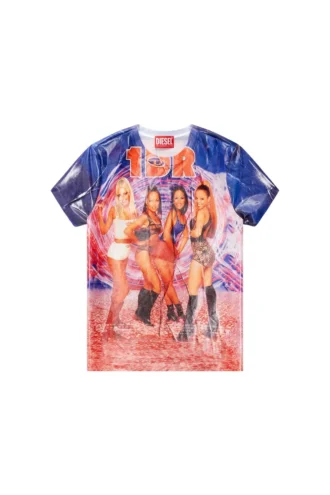 t-jodie T-Shirt mit geknittertem Diesel-Filmdruck