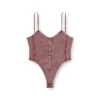 t-ley String-Body aus marmoriertem Rippjersey