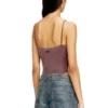 t-ley String-Body aus marmoriertem Rippjersey