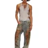 t-lifty-burn-art Tüll-Tanktop mit brennendem Plastikdruck