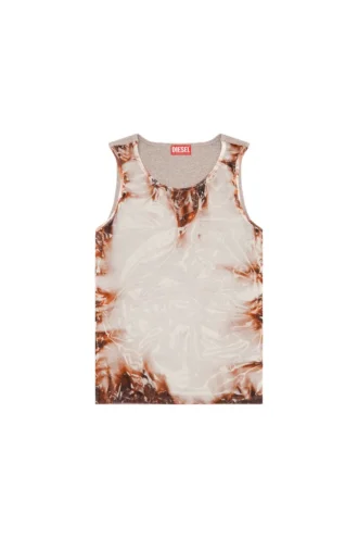 t-lifty-burn-art Tüll-Tanktop mit brennendem Plastikdruck
