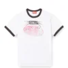 t-norm-cuff Baumwoll-T-Shirt mit Digitaldruck