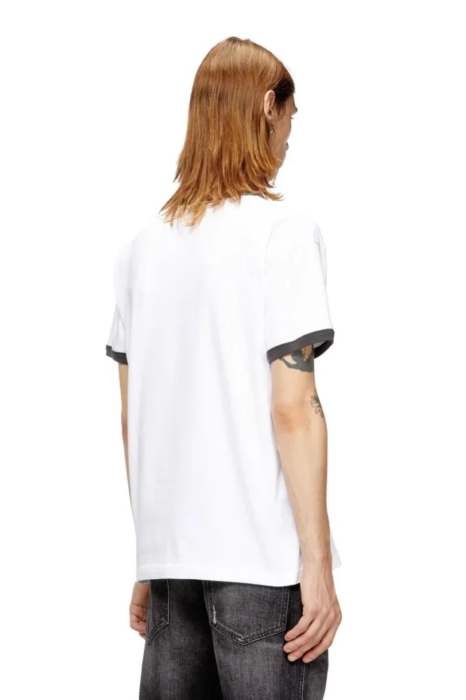 t-norm-cuff Baumwoll-T-Shirt mit Digitaldruck