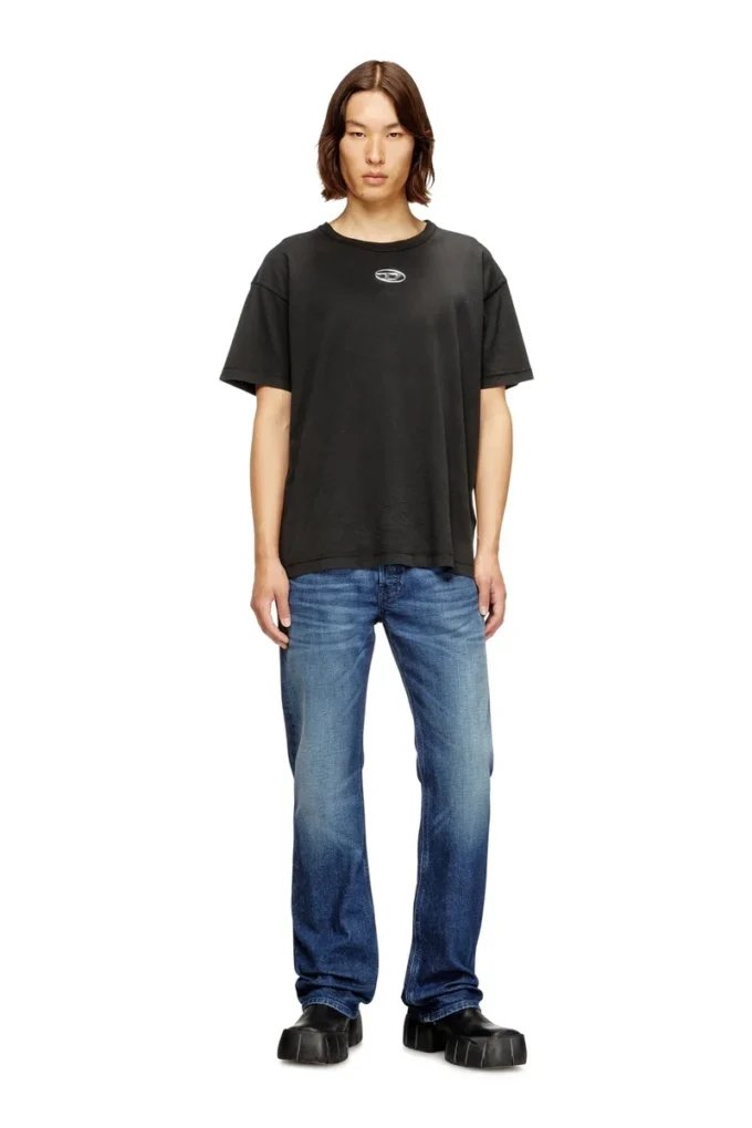 t-norm-iod Leichtes Baumwoll-T-Shirt mit metallischem Oval D-Logo