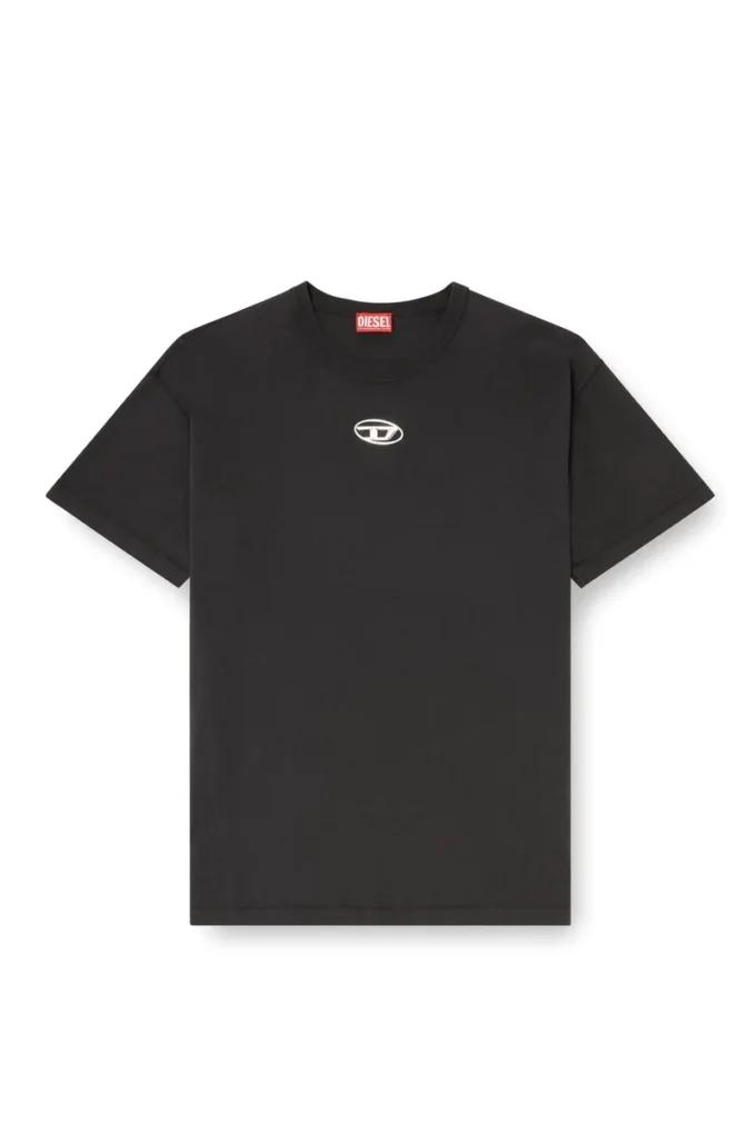 t-norm-iod Leichtes Baumwoll-T-Shirt mit metallischem Oval D-Logo