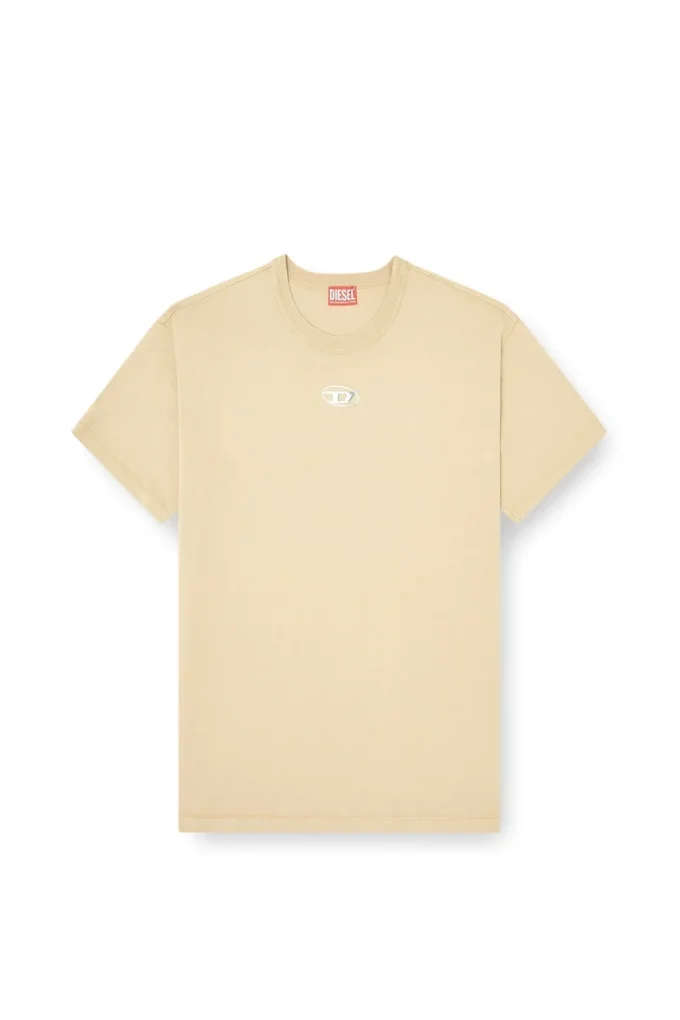 t-norm-iod Leichtes Baumwoll-T-Shirt mit metallischem Oval D-Logo