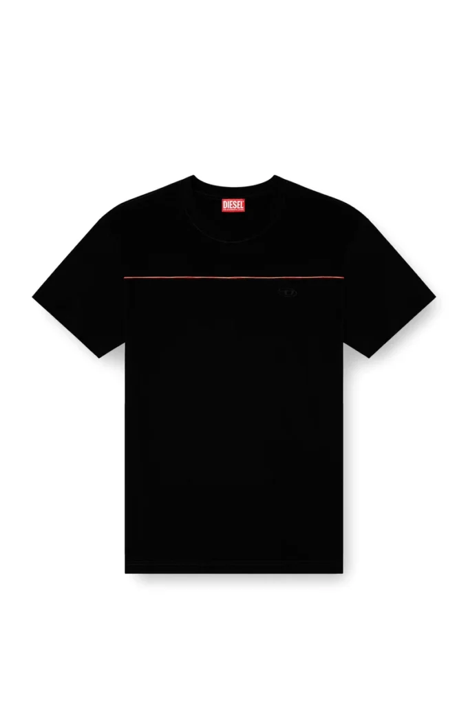 t-norm-piping T-Shirt mit kontrastfarbener Paspelierung