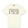 t-norm-t2 Slogan-T-Shirt mit Burnout-Waschung