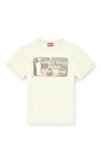 t-norm-t2 Slogan-T-Shirt mit Burnout-Waschung
