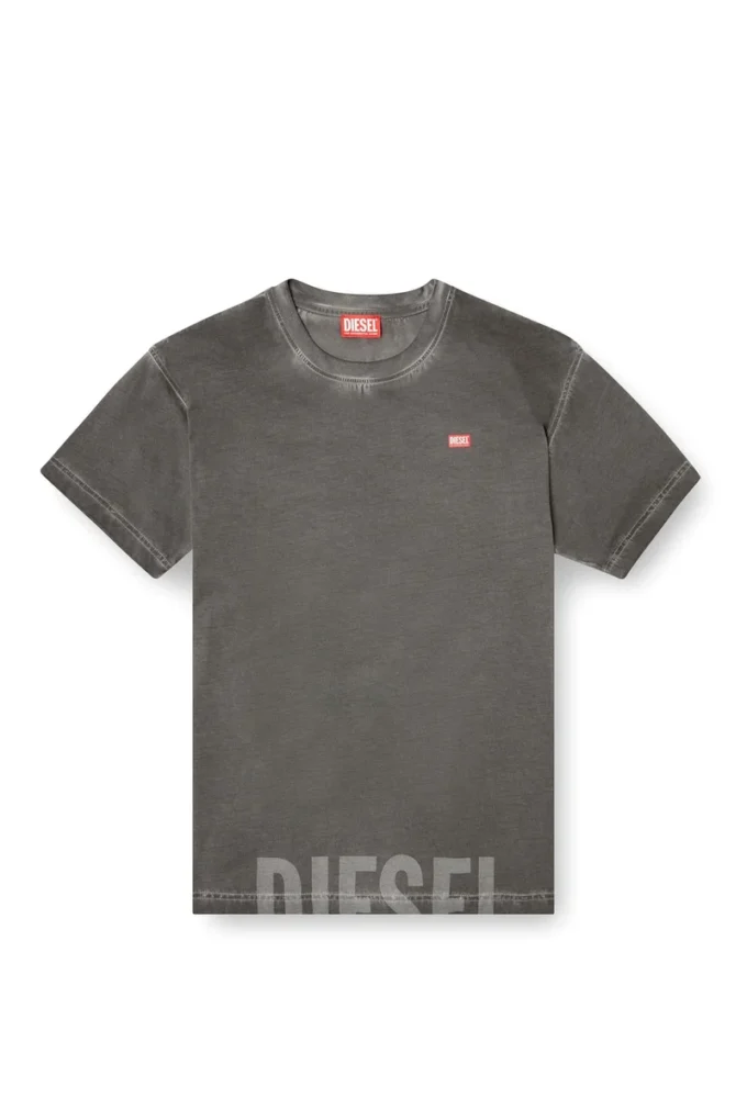 t-norm-t7 Baumwoll-T-Shirt mit Rundhalsausschnitt und Print