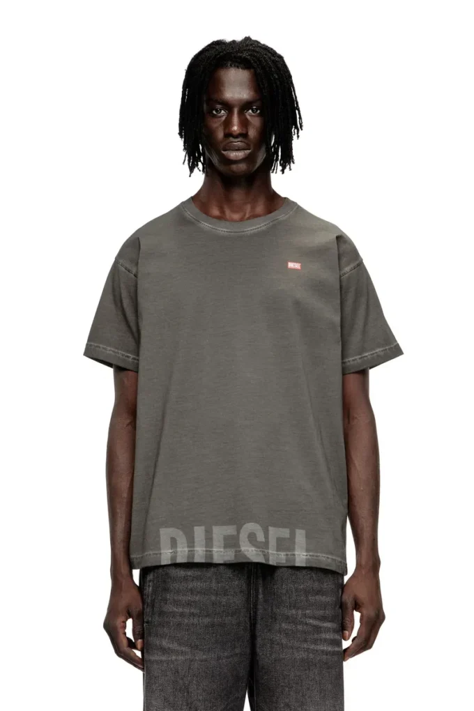 t-norm-t7 Baumwoll-T-Shirt mit Rundhalsausschnitt und Print