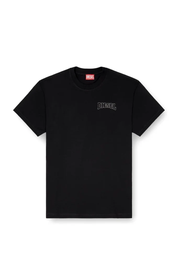 t-norm-v16 Klassisches Baumwoll-T-Shirt mit Diesel-Stickerei t-norm-v16 Klassisches Baumwoll-T-Shirt mit Diesel-Stickerei