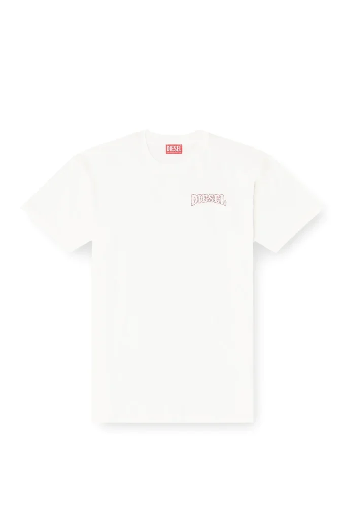 t-norm-v16 Klassisches Baumwoll-T-Shirt mit Diesel-Stickerei t-norm-v16 Klassisches Baumwoll-T-Shirt mit Diesel-Stickerei