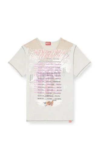 t-normac T-Shirt mit Rundhalsausschnitt und Songtext-Print
