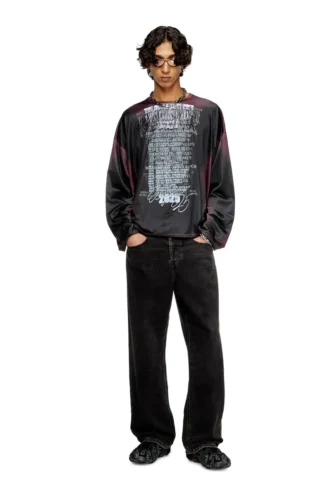 t-olavi-aa Langärmliges Tech-Jersey-T-Shirt mit Songtext-Print