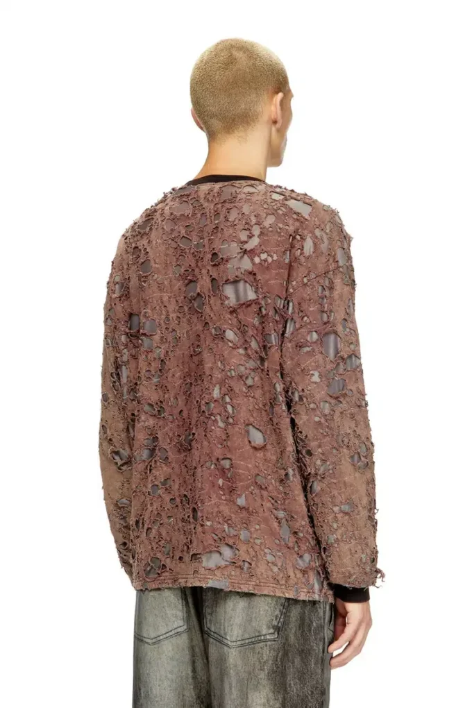 t-overt Langarm-T-Shirt aus Destroyed-Jersey