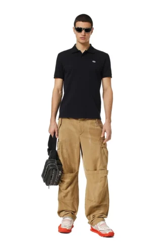 t-smith-doval-pj Poloshirt mit D-Oval-Aufnäher