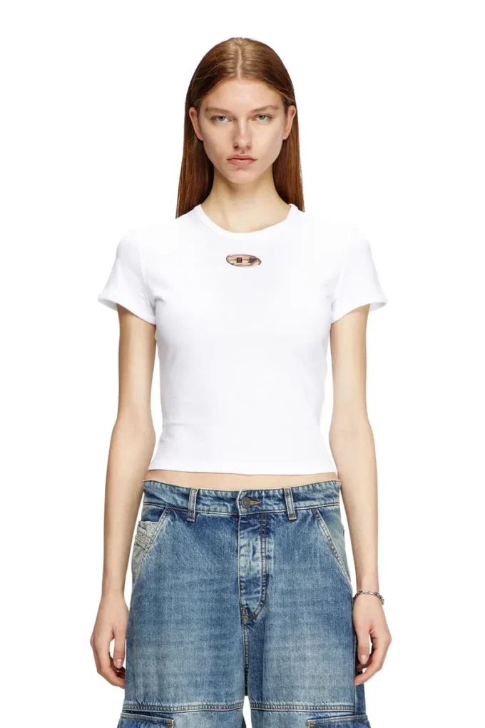 t-uncutie-long-od-q1 Slim Fit T-Shirt mit Cut-Out Oval D