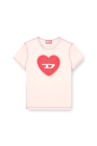 t-uncuties-long-s5 Schmal geschnittenes T-Shirt mit Herzprint und Nieten