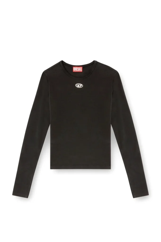 t-uncutieslong-ls-od Baumwollpullover mit ovalem D-Logo