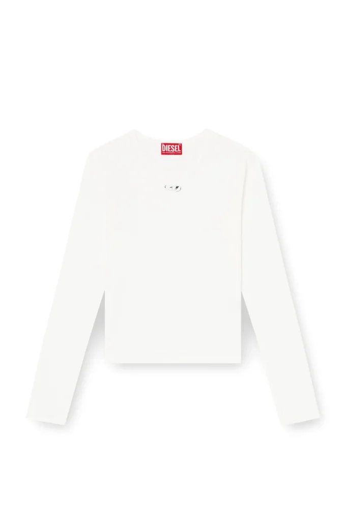 t-uncutieslong-ls-od Baumwollpullover mit ovalem D-Logo