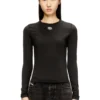 t-uncutieslong-ls-od Baumwollpullover mit ovalem D-Logo