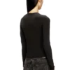 t-uncutieslong-ls-od Baumwollpullover mit ovalem D-Logo