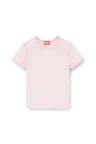 t-uncutieslong-od Slim-Fit-T-Shirt mit metallischem ovalem D