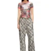 t-unkyel Skinny Jersey-Oberteil mit Blumenprint und Pailletten t-unkyel Skinny Jersey-Oberteil mit Blumenprint und Pailletten