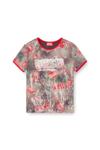 t-unkyel Skinny Jersey-Oberteil mit Blumenprint und Pailletten