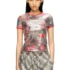 t-unkyel Skinny Jersey-Oberteil mit Blumenprint und Pailletten t-unkyel Skinny Jersey-Oberteil mit Blumenprint und Pailletten