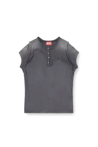 t-unrawy Henley-T-Shirt mit Peel-off-Effekt