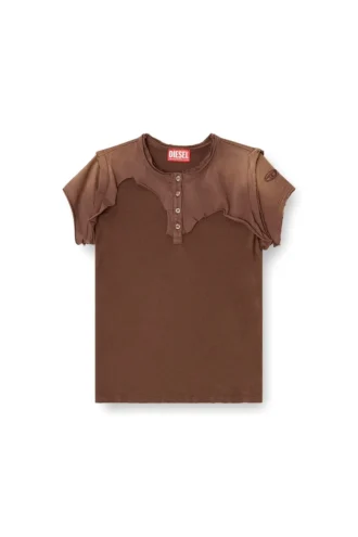t-unrawy Henley-T-Shirt mit Peel-off-Effekt