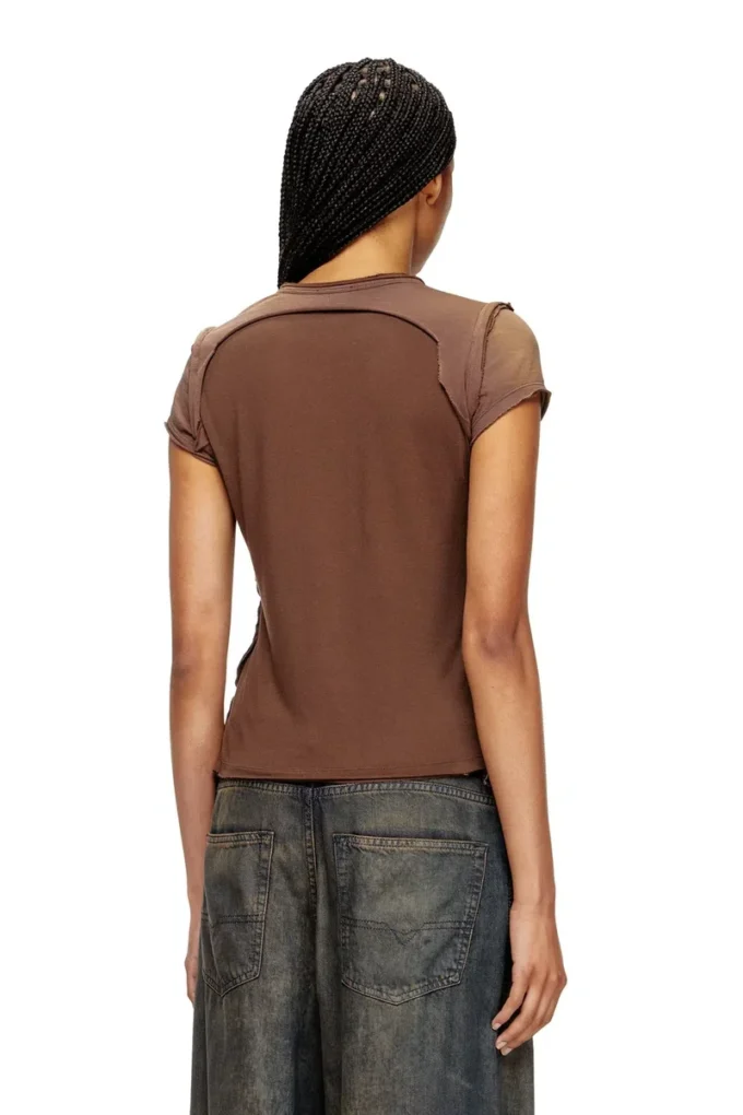 t-unrawy Henley-T-Shirt mit Peel-off-Effekt t-unrawy Henley-T-Shirt mit Peel-off-Effekt