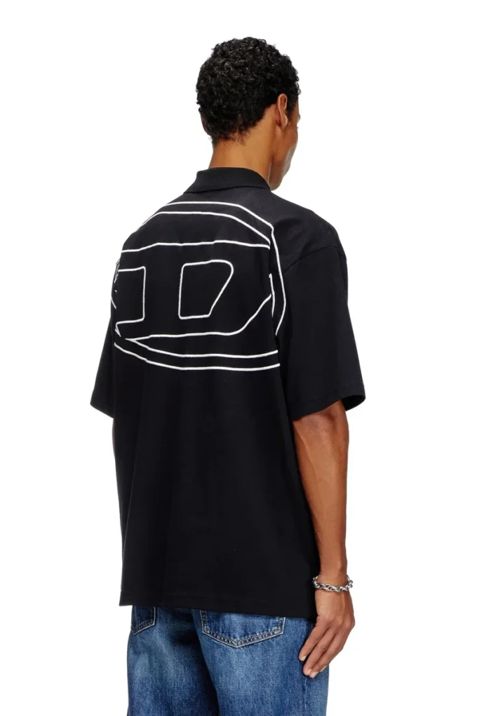 t-vort-megoval-d Poloshirt mit großem ovalen D-Stick