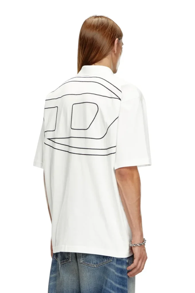 t-vort-megoval-d Poloshirt mit großem ovalen D-Stick