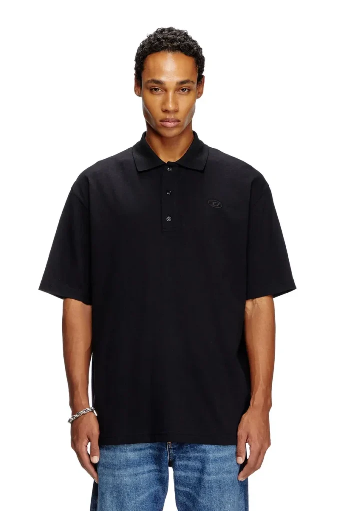 t-vort-megoval-d Poloshirt mit großem ovalen D-Stick