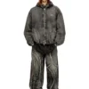 Thugjack Kapuzenjacke aus verwaschenem Denim