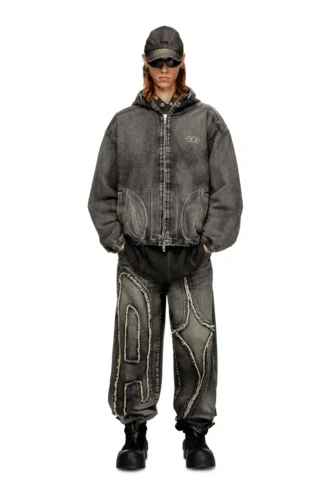 Thugjack Kapuzenjacke aus verwaschenem Denim