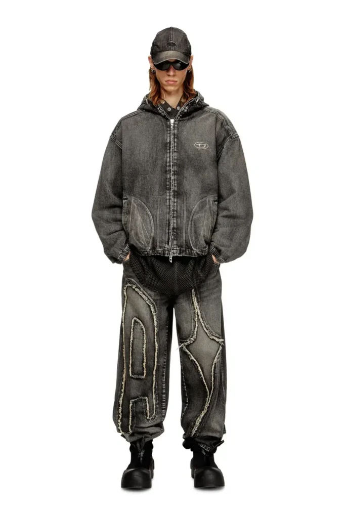 Thugjack Kapuzenjacke aus verwaschenem Denim