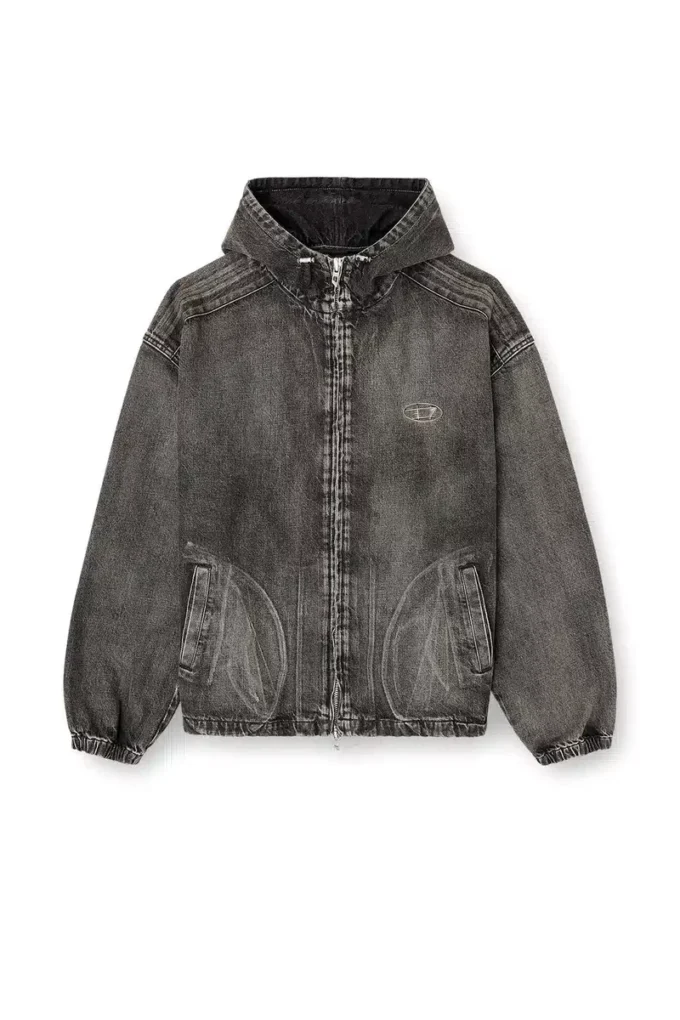 Thugjack Kapuzenjacke aus verwaschenem Denim