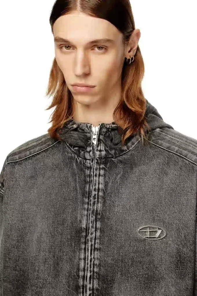 Thugjack Kapuzenjacke aus verwaschenem Denim